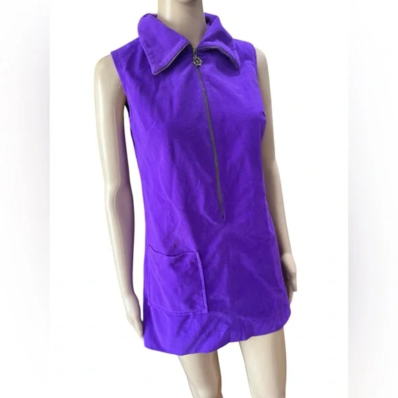 Vintage purple Catalina mod beach Cover-up-mini dress small - Picture 3 of 7